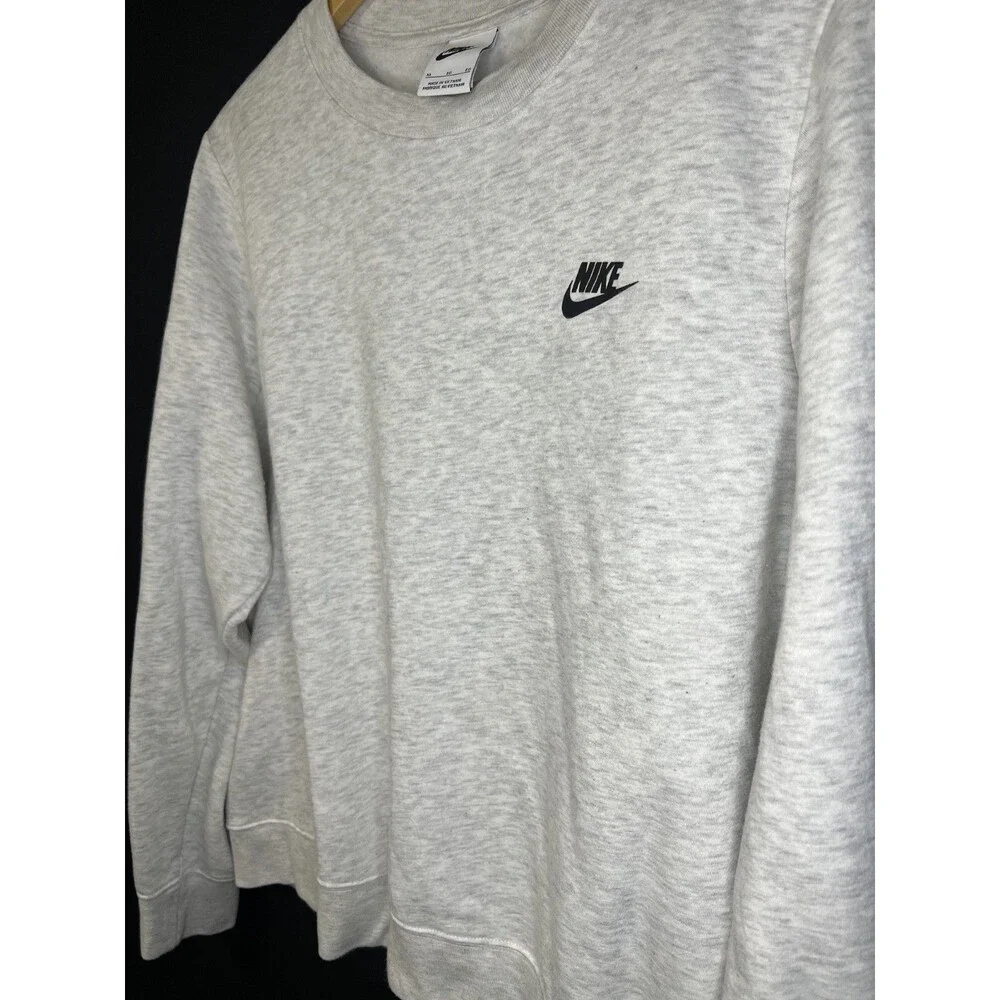 Nike Sportswear Pullover sweatshirt BV2662-100 light gray Black logo size Men XL - Picture 3 of 7